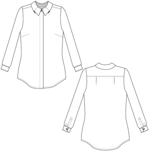 SHIRT WITH A FOLDED COLLAR digital pattern (PDF) for sizes 34-50