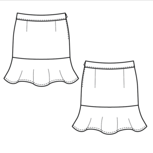 Ruffle Skirt Sewing Pattern (PDF) | Sizes 34-50